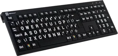 Obrázok produktu pre Klávesnica Logickeyboard LargePrint - Plnohodnotná (100%) - Drôtová - USB - ?ŽERTY - Čierna