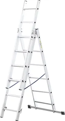 Zdjęcie produktu dla Drabina aluminiowa trzyelementowa 6 stopni 150 kg