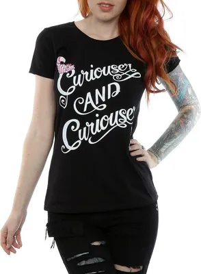 Produktbild von Alice In Wonderland - "Curiouser And Curiouser" T-Shirt für Damen BI881 (XL) (Schwarz)