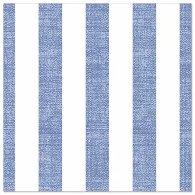 Image de 50 serviettes Papstar ROYAL Collection 1/4-pli 40 cm x 40 cm bleu Lines 88738 Serviettes premium rayures semblable à du tissu bonne pliabilité