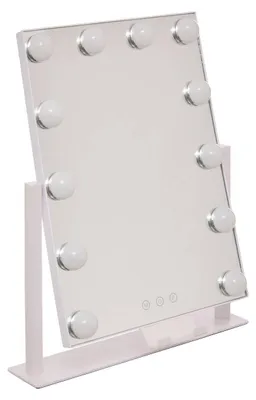 Image de 5Five – Miroir blanc éclairé – 35 x 7 x 43 cm – Miroir décoratif, idéal pour la salle de bain