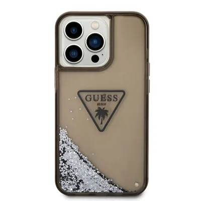 Produktbild von Guess, Schutzhülle Glitter Palm Apple iPhone 14 Pro, Schwarz