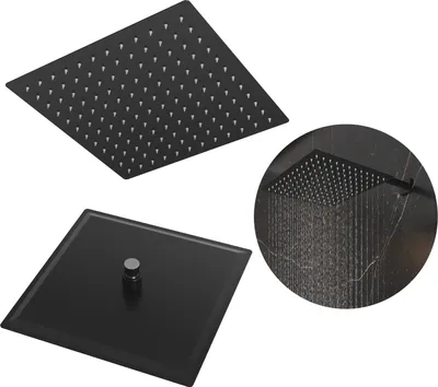 Immagine prodotto di Granitan - Soffione doccia - Doccia a pioggia 30x30 cm - Doccia nera - ugelli anticalcare - SLIM