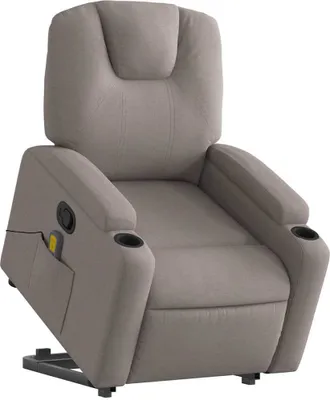 Produktbild von vidaXL Massagesessel mit Aufstehhilfe Taupe Stoff