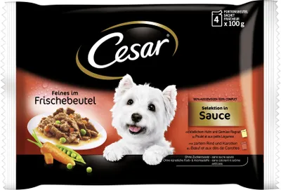 Produktbild von Cesar Feines im Frischebeutel Selektion in Sauce (4 x 100 g)