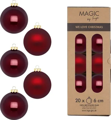 Produktbild von Weihnachtskugeln Glas 6cm 20 Stück - Smooth Port