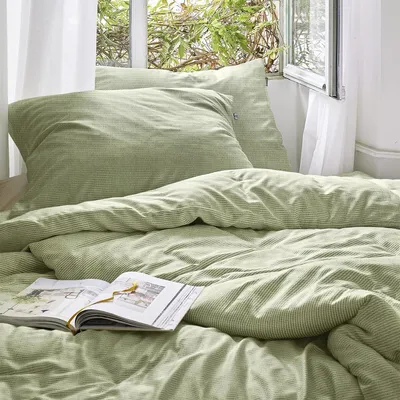 Produktbild von Irisette Seersucker Bettwäsche Easy Granby 155x220 cm + 80x80 cm grün