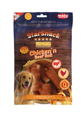 Produktbild von Nobby Starsnack Chicken n Beef Roll 180 g