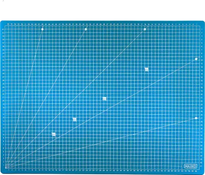 Produktbild von Schneidematte A1 (90 x 60 cm), blau, Bastelunterlage schnittfest, selbstheilend, beidseitig bedruckt, metrische Einteilung - Schneideunterlage,