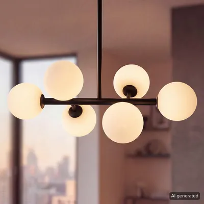 Produktbild von home24 Deckenleuchte - 6-flammig - Metall / Glas