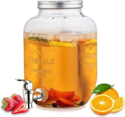 Obrázek produktu pro 3,8 l skleněná nádoba na nápoje z nerezové oceli