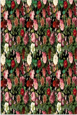 Produktbild von MuchoWow® Poster Blumen - Rosen - Muster 120x180 cm - Kunstposter