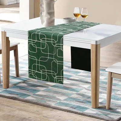 Produktbild von Famanu Tischläufer Dunkelgrün - Rechteckig, 32x183 cm