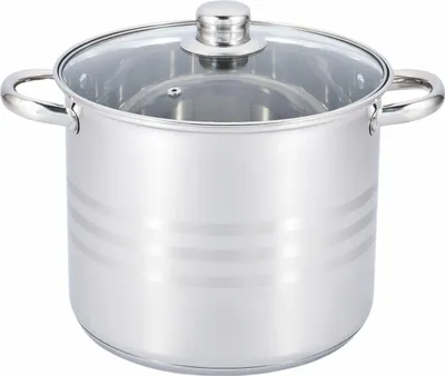 Zdjęcie produktu dla GARNEK STALOWY Z Pokrywką Głęboki Wysoki 6,8l 22cm INDUKCJA Gaz 543