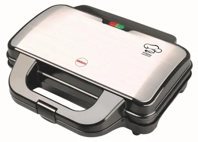 Doppel-Waffeleisen, 2 große Waffeln, 1000 W, Antihaftbeschichtung, Edelstahl
