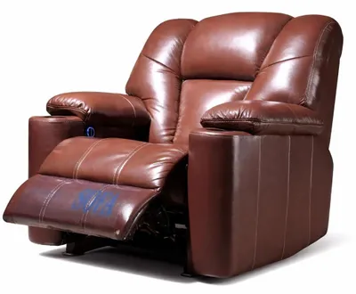 Obrázek produktu pro Relaxační křeslo z kůže, moderní styl, hnědá barva, měkké křeslo
