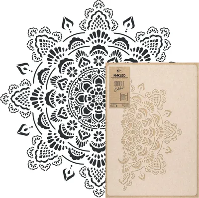Produktbild von Mandala Große Malschablonen Durchmesser 59 cm, Boho Mandala Schablone, Wiederverwendbare Kunststoff Wandschablone DIY