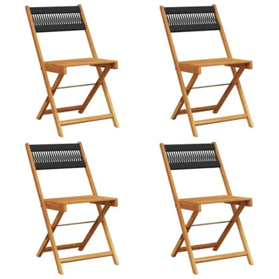 Produktbild von vidaXL Gartenstühle 4 Stk. Klappbar Schwarz Massivholz Akazie
