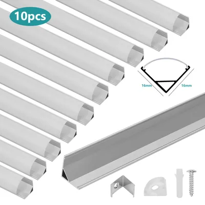 Obrázek produktu pro ISOISL 10 x 1 m, hliníkový profil pro LED pásky, LED hliníková lišta, LED kanál pro LED pásky, modely V-tvaru (10 m)