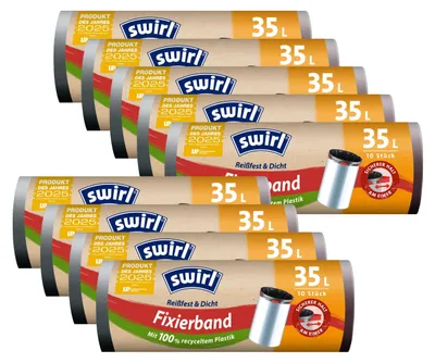 Produktbild von 9x Swirl Fixierband Müllbeutel 35L ( 10 stk./Rolle )