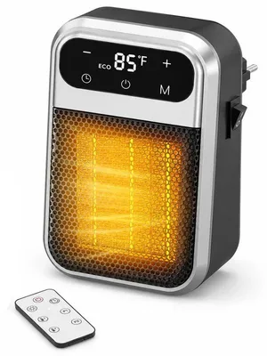 Produktbild von Keramik Heizlüfter 800 W, Mini Heizlüfter mit LED-Anzeige, 12-Stunden-Timer, Fernbedienung und Überhitzungsschutz