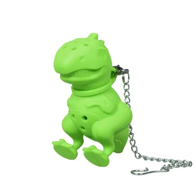 Produktbild von Niedliches Tee-Ei - T-Rex grün - aus Silikon (BPA-frei) für losen Tee (Tee-Infuser)