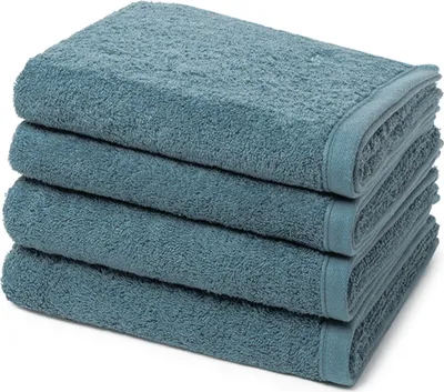 Produktbild von Ross Vita 4 X Handtuch im Set Walkfrottee aus Baumwolle 520 g/m², Flauschig weich saugstark und pflegeleicht, Gewebte Bordüre mit Logo Stickerei