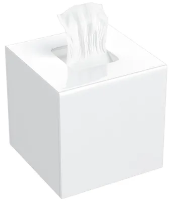 Produktbild von Acryl Kosmetiktücherbox Quadratisch 14x14x14 cm Weiß mit Magnetabdeckung