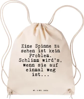 Produktbild von Mr. & Mrs. Panda gym tasche Eine Spinne zu sehen... - Transparent - Geschenk, Jutebeutel, Stoffrucksack, Spruch Sprüche Weisheiten Zitate Lustig Weisheit Worte, Freundin