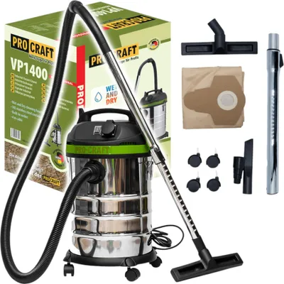 Image de Procraft VP1400 Aspirateur eau et poussière 1400 watts 30 litres de capacité