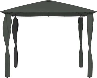 Image de vidaXL Pavillon avec couvertures de poteaux 3x3x2,6 m Anthracite 160 g/m