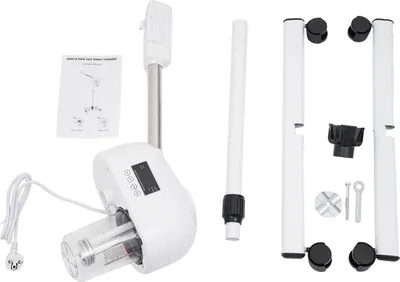 Image de Vaporisateur facial - Appareil à vapeur à ions nano et ozone - Écran LCD - Réglable en hauteur - Vapeur chaude - 220 V - Pour spa à domicile et salons de beauté - Ivoire