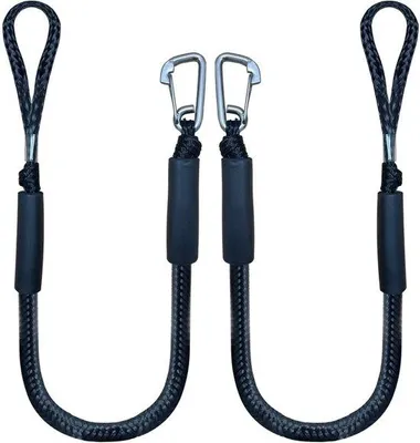 Immagine prodotto di Corda elastica nera con gancio, lunga 1,2 metri, 2 pezzi, colore nero