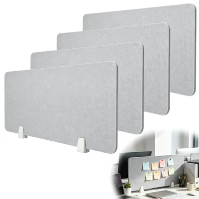 Bürotrenner-Set 4er-Pack 80x40 cm Filz Sichtschutz Klemmbefestigung