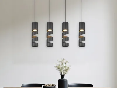 Produktbild von LED Balkenpendelleuchte 4-flammig Küchenlampe hängend über Kücheninsel, B: 80cm