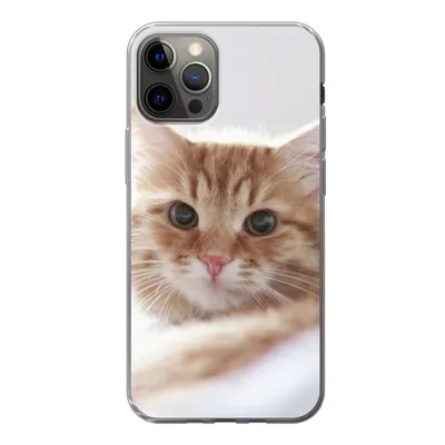 Produktbild von MuchoWow® Handyhülle Schutzhülle Hülle für iPhone 12 Pro Katze - Rot - Bett - Mädchen - Kinder - Jungen Silikon Softcase Handy Hülle - Abdeckung