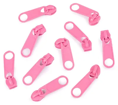 10 Reißverschluss Zipper für Endlosreißverschluss, 3mm, dunkelrosa