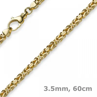 Produktbild von 3,5mm Königskette Halskette Kette aus 750 Gold Gelbgold, 60cm, Herren