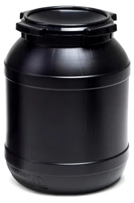 Produktbild von Weithalsfass 15 l, schwarz, mit UV-Schutz und UN-Zulassung