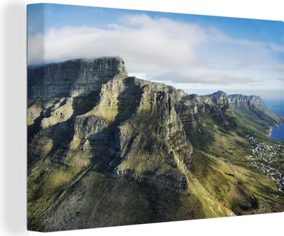 Produktbild von OneMillionCanvasses® - Leinwandbilder - 140x90 cm, Kapstadt - Berge - Südafrika, Wandbilder Kunstdruck Wanddekoration
