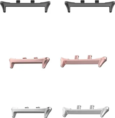 Image de Pour Honor Watch 5 1 paire de bracelets en acier inoxydable 22 mm adaptateur de raccordement rose