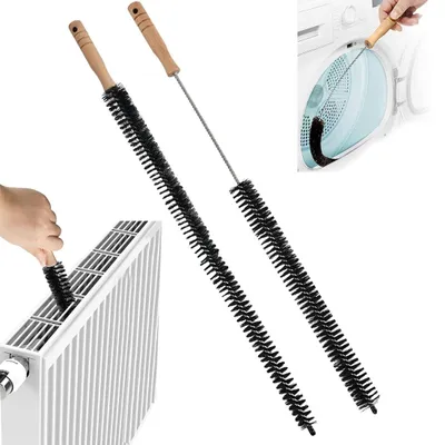 Imagen del producto de Cepillo flexible para la limpieza de radiadores, con mango antideslizante, ideal para radiadores
