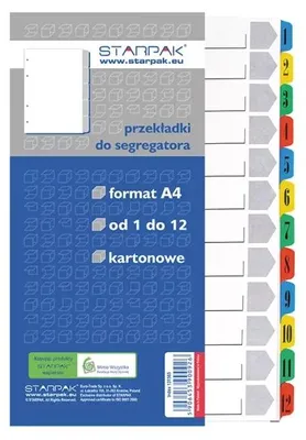 Zdjęcie produktu dla Nd39_131565 I Przekladka A4 Kart Starpak Of 1-12