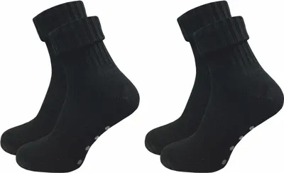 Produktbild von Gawilo Warme Stoppersocken aus Wolle | Ohne einschneidenden Bund | Damen (2 Paar), Schwarz / 39 - 42