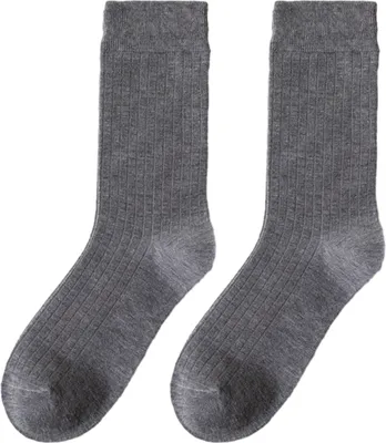 Produktbild von 1 Paar Herren-Business-Socken, mittelhoher Schaft, geruchsneutral, Retro, einfarbig, hohe Elastizität, rutschfest, atmungsaktiv, weich, schweißabsorbierend, einlaufsicher, Sport-Baumwollsocken