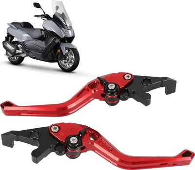 Produktbild von 1 Paar Motorrad-Kupplungsbremshebel aus Aluminiumlegierung, verstellbarer ergonomischer Griff für XMAX 400 2013 bis 2021, Rot