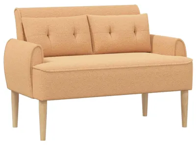Obrázek produktu pro Dvoumístná sedačka s knoflíkovým prošíváním, barva béžová, rozměry 117 x 67 x 77 cm, materiál: bouclé