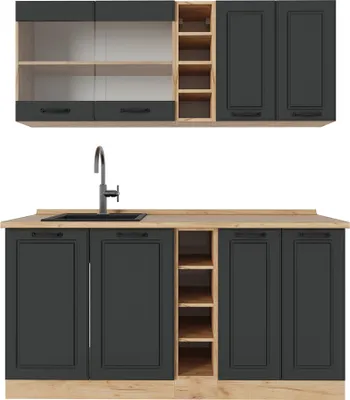 Obrázek produktu pro Jednotková kuchyně Vicco R-Line Antracitový venkovský dům/zlatý dub 160 cm bez pracovní desky, Model 53768