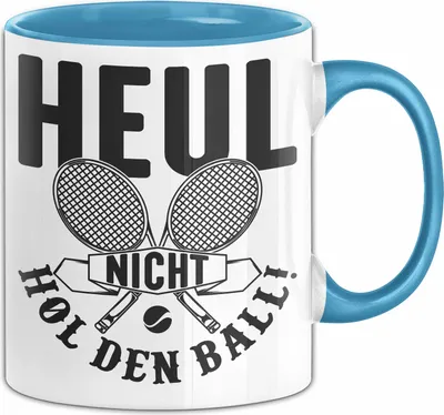 Produktbild von Tischtennis Tasse Geschenk Tischtenniss-Spieler Geschenkidee Heul Nicht Hol Den Ball (Blau)