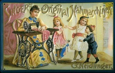 Produktbild von Blechschild Singer Nähmaschinen Nostalgieschild Nähmaschine